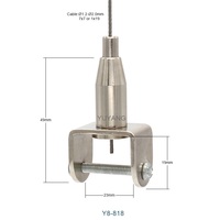 Kit de suspension pour panneaux acoustiques – Câble robuste avec pince de fixation en fil nickelé pour baffles de plafond