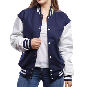 Fabricación de fábrica, la mejor venta, chaqueta Varsity para mujer, Chaqueta de punto estampada de algodón para mujer, chaquetas Varsity de bajo precio a la venta - Product Image 3