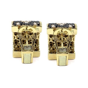 Fournisseur de bijoux de Hong Kong, qualité supérieure, vintage, or jaune 18 carats, diamants blancs et noirs naturels, boucles d'oreilles pour femmes, mariage - Product Image 3