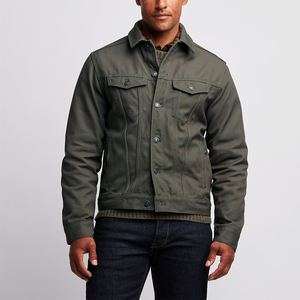 Veste en toile pour homme d'hiver avec fermeture à bouton en corne, design personnalisé, couleur personnalisée, manches longues, coupe-vent, respirante, légère - Product Image 3