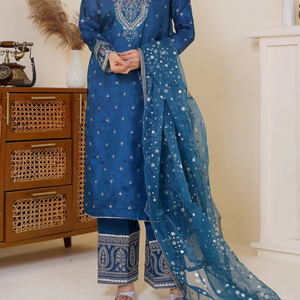 Wholesale Ready to Wear Embroidered Pakistani Salwar Kameez Suit for Women Eid Festival Muslim Ethnic <b>Dress</b> OEM from pakistan - Product Image 1
