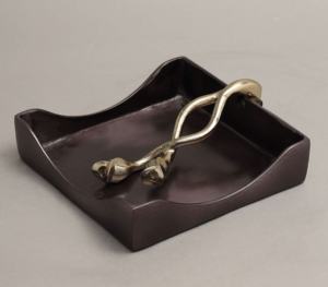 Soporte de servilleta con estilo moderno y duradero de alto grado con hojas, soporte decorativo para servilletas, soporte para pañuelos de mesa, tamaño personalizable - Product Image 3