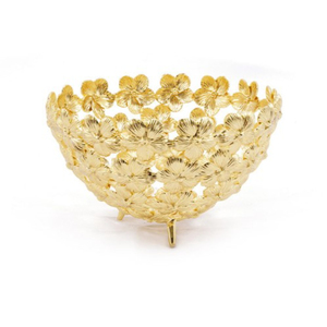 Acabado de metal plateado de primera calidad con acento floral dorado Cuenco para servir Diseño fabuloso Cuenco decorativo para servir frutas y alimentos - Product Image 2