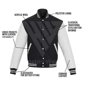 Veste universitaire de haute qualité pour hommes, corps 100% laine, manches en cuir véritable, veste universitaire élégante personnalisée - Product Image 2