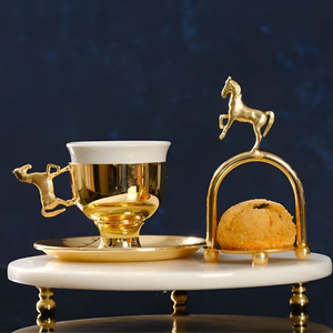 Plateau festif en marbre de luxe moderne, décor élégant pour la maison, présentoir de service de Noël, service essentiel - Product Image 4