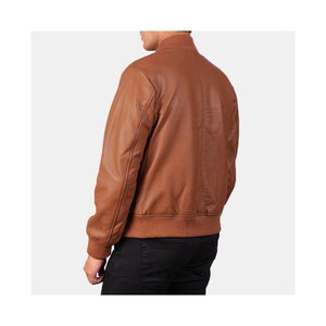 Chaqueta de cuero original casual para hombre chaqueta de cuero clásica con cremallera chaqueta de cuero personalizada producto para la venta - Product Image 3