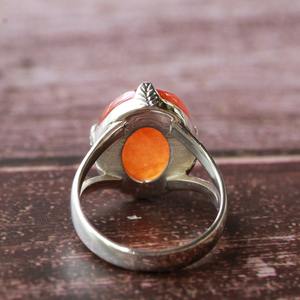 Bague élégante en cornaline naturelle faite à la main en argent sterling bijoux éthiques en pierres précieuses cadeau d'anniversaire ou d'anniversaire parfait - Product Image 5