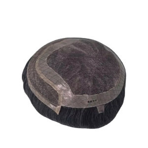 Peluca de Cabello Humano con Frente de Encaje para Hombre, Cabello Remy Indio, Cabello Taz de Bangladesh, Onda Profunda, Trama Única, 50% Gris - Product Image 2