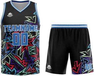 ชุดเครื่องแบบบาสเก็ตบอลของผู้ชายกางเกงขาสั้นฤดูร้อนพิมพ์ลายตามมาตรฐาน bsci - Product Image 2