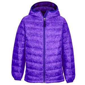 Chaqueta acolchada cálida de invierno ligera para mujer, chaqueta de manga larga con cremallera completa con cuello levantado y decoración de patrón, abrigo corto de plumón - Product Image 1