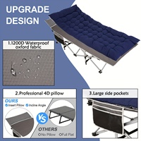 Lit de camping pliable portable pour adulte, avec cadre métallique et tissu Oxford, idéal pour la randonnée et le camping en extérieur