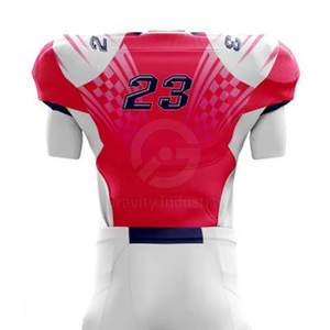 Vente en ligne au prix d'usine, uniforme de football américain respirant à manches courtes en 100% polyester, couleur unie - Product Image 5