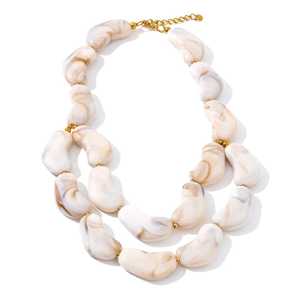 Gargantilla de Cuentas de Resina, Diseño Moderno, Conjunto de Collar con Cadena de Eslabones de Lujo, Estilo Moderno para Fiestas, Bodas, Joyería de Moda para Mujer - Product Image 3