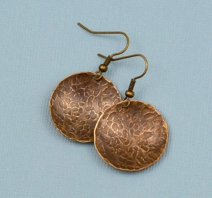 Élégant En Laiton martelé Crochet Boucle D'oreille - Product Image 2