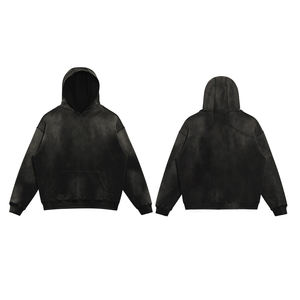 Sweat à capuche pour homme de haute qualité, personnalisé, pour l'hiver, motif délavé au soleil, pull respirant, impression numérique, broderie, fermeture éclair, XXS - Product Image 5