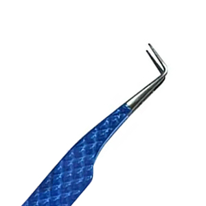 Pinzas de pestañas azules personalizadas de etiqueta privada con mango de corazón pinzas de extensión de pestañas con pinzas de pestañas de agarre de fibra de corazón - Product Image 2