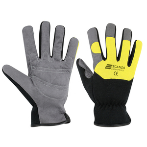 ถุงมือนิรภัยสำหรับงานอุตสาหกรรมทนทานป้องกันการลื่นอุปกรณ์ป้องกันการก่อสร้างเครื่องมือช่างพร้อมซับผ้าฝ้ายโพลีเอสเตอร์สำหรับการขับขี่ - Product Image 1