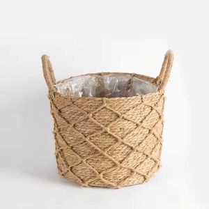 Water <b>Hyacinth</b> <b>Basket</b> Wholesale Natural Handmade Decorative <b>Baskets</b> Lightweight Durable Eco Friendly for Kitchen Storage - Product Image 5