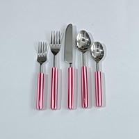Ensemble de couverts de mariage en acier inoxydable poli miroir fait à la main avec manche en corne naturelle, ensemble de cuillère et de fourchette