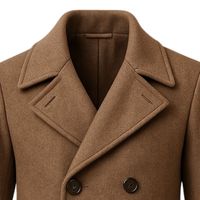 Manteau long d'hiver pour homme en laine mélangée, à double boutonnage, avec col à revers et poches latérales, couleur camel kaki, OEM
