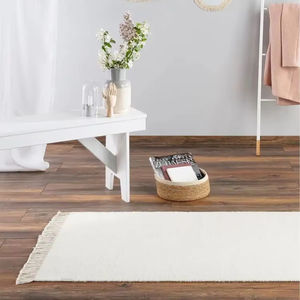 Tapis moderne en laine 70x140 cm Liv Cream Industrial Cheap Cut Pile pour salle à manger Hall/Entrée Chambre - Product Image 1