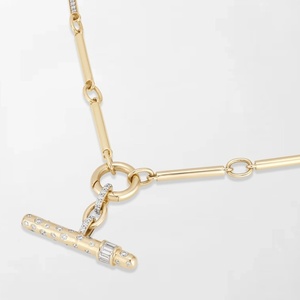 Chaîne T-Bar Polkadot avec diamants ronds cultivés en laboratoire, 1,82 carat GH-VS, en or jaune 14 carats, pour usage quotidien, cadeau d'anniversaire - Product Image 3