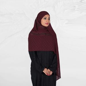 Hiyab de Georgette Suave con Detalles Delicados de Red Russell y Textura Ligeramente Brillante para un Estilo Elegante y Modesto - Product Image 2