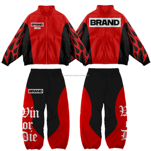 Conjunto Deportivo Personalizado de Alta Calidad, Chaqueta y Pantalones Impermeables Reflectantes de Nailon para Exteriores, Traje Deportivo para Hombre - Product Image 4
