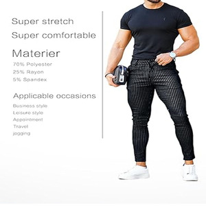 Pantalones de Hombre de Color Sólido, Corte Ajustado, Pantalones Clásicos de Alta Calidad para Primavera y Otoño, Cargados por Dress Sports - Product Image 5