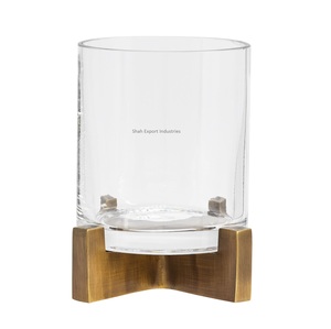 Verre transparent et métal noir Brooks Cross Hurricanes bougeoir forme ronde pour la maison et les décorations de table de noël - Product Image 5