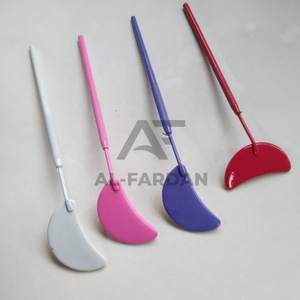 Miroir d'extension de cils en forme de coupe carrée et demi-lune de couleur personnalisée disponible Miroirs d'inspection de cils en acier inoxydable - Product Image 4