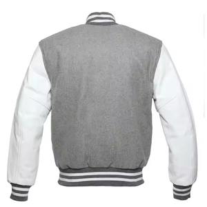 Alta calidad Vintage invierno otoño hombres béisbol Letterman Varsity chaquetas fabricante personalizado piel de vaca cuero transpirable botón - Product Image 6