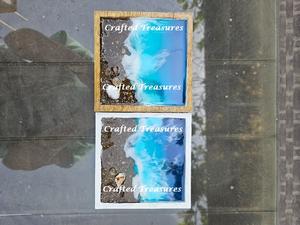 Posavasos de madera y resina epoxi de diseño clásico de proveedor indio Aspecto y uso del océano para fiestas en casa y restaurantes - Product Image 6