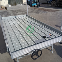Banc roulant hydroponique grand format avec plateau de culture ABS, système de culture mobile à flux et reflux pour serre