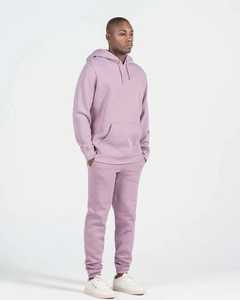 Ensemble de pantalons de survêtement à capuche en coton de haute qualité pour hommes pullover Streetwear survêtements pour l'hiver sweat à capuche teint uni impression numérique - Product Image 1
