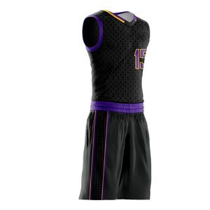 Conjunto de uniforme de baloncesto de alta calidad al mejor precio, nuevo diseño, impresión por sublimación, tamaño XS con espacio de logotipo en blanco para el nombre del equipo - Product Image 3