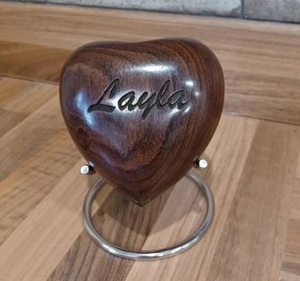 Urne coeur en bois pour cendres d'animal de compagnie humaine urne funéraire pour cendres colibri urne funéraire pour chiens chats fabriqués à la main - Product Image 5