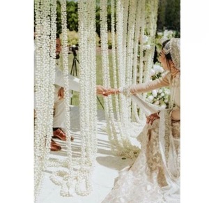 Artificial MograJasmine Buds Nikaah Pardah Partition Arch Flower <b>Curtain</b> for Eid Mahamaham Festival Seemantham Traditional Decor - Product Image 2