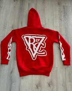 Survêtements à capuche personnalisés pour hommes, en molleton de coton respirant 380g, coupe ample, style urbain, entièrement imprimés en relief, haute qualité - Product Image 4