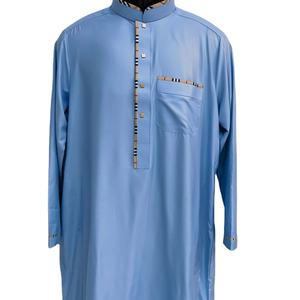 Moderno islámico hombres Thobe Arabia Saudita personalizado pecho bolsillo parche diseño al por mayor árabe hombre Thobe - Product Image 1