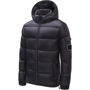 Men Puffer <b>Jacket</b> with <b>Canvas</b> Fabric Stand Collar Breathable & Quick Dry Ultimate Warmth Winter <b>Jacket</b> - Product Image 2