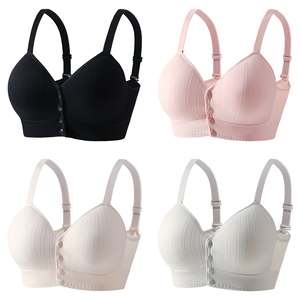 Soutien-gorge sans armatures Texlina Comfort Series, maintien structuré, bouton avant, design côtelé, respirant, ultra doux, articles de maternité - Product Image 2