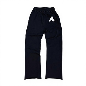Pantalon large pour homme 100% coton imprimé sur mesure, style vintage délavé à l'acide, broderie et patchwork, coupe évasée, vente en gros - Product Image 3