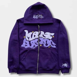 New Jersey Foam <b>Printing</b> High Quality Newest Design Unisex Blank Street Style Warm up Winter Pullover Hoodie - Product Image 6