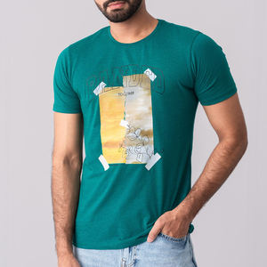 เสื้อยืดแขนสั้นลำลองแขนสั้นพอดีตัวเสื้อยืดลำลองแขนยาวพอดีตัวยืดเล็กน้อยสีเขียว - Product Image 1