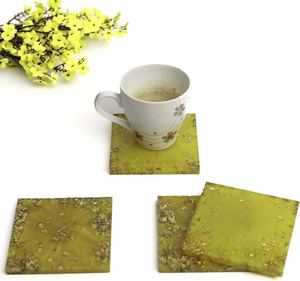 Sous-verres en résine époxy faits à la main de qualité supérieure pour les boissons, protection de table de luxe pour la maison et le bureau - Product Image 1