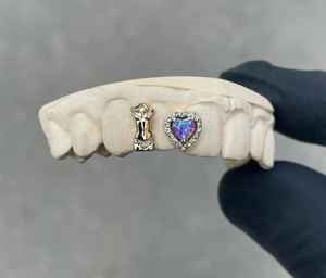 Hip Hop argent glacé Grillz haut bas Zircon cubique Moissanite diamant dents décoration 10k 14k 18k or 925 dents en argent - Product Image 1