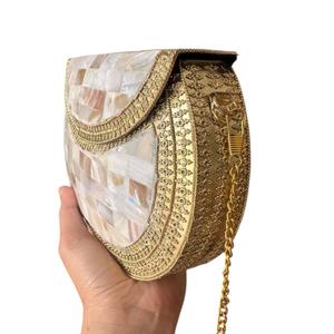 Mosaic <b>Wallet</b> Resin Clutch Bag Super handmade high quality Women Clutch Ethnic <b>Metal</b> Purse From India world craft impex - Product Image 3