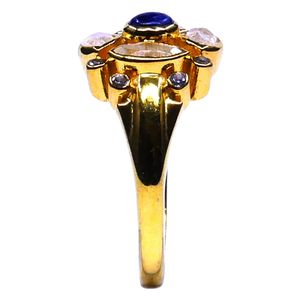 แหวนสายรุ้ง kyanite สีขาวเงิน925สำหรับผู้หญิงสไตล์แต่งงานคลาสสิกพร้อมชุบทอง - Product Image 5