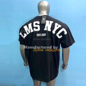 เสื้อยืดผู้ชายแขนสั้นพิมพ์ลายโลโก้ตามสั่งเสื้อยืดธรรมดาทรงหลวมโอเวอร์ไซส์ OEM heavyweight - Product Image 2